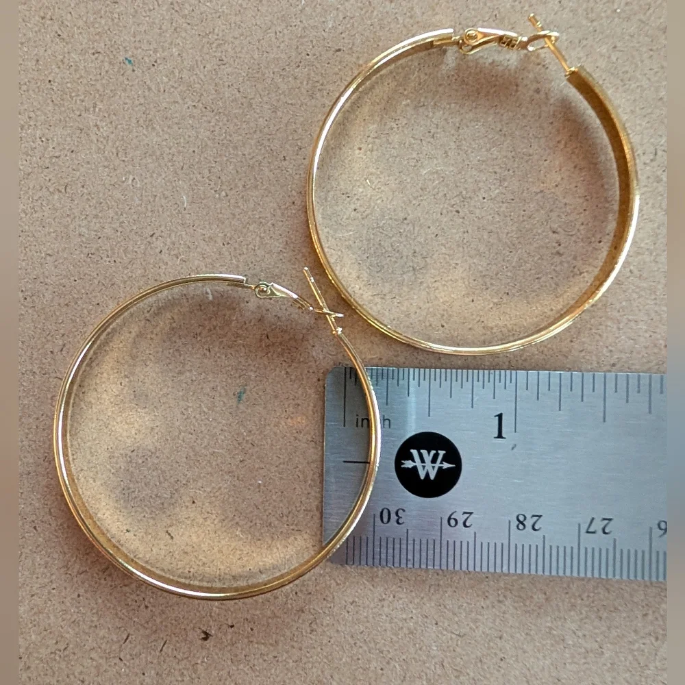 Stainless Steel Elegant Gold-Tone Textured Earrings
